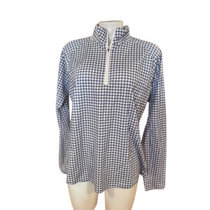 Women's Walter Hagen Long Sleeve Tee XL Blue White Gingham